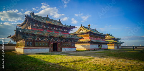 Impressions from Mongolia and Buddhist Temple Fototapet