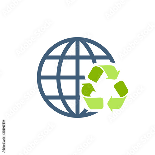 Recycling arrows and globe ...