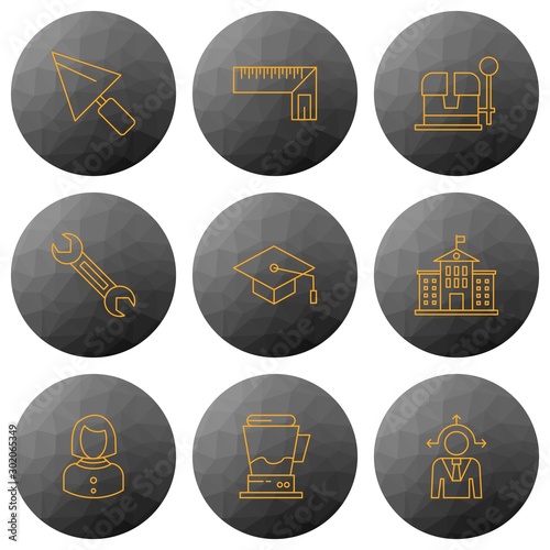 Set Of 9 Universal Icons For Mobile Application and websites