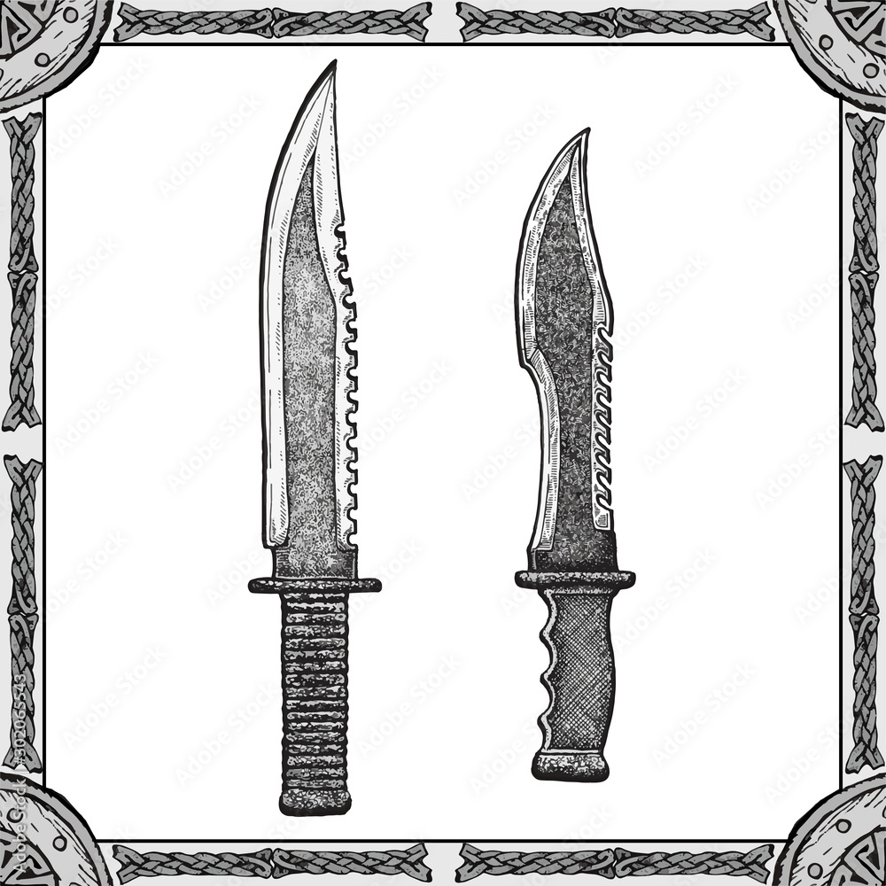 vector illustration military knife tactic knife icon, army