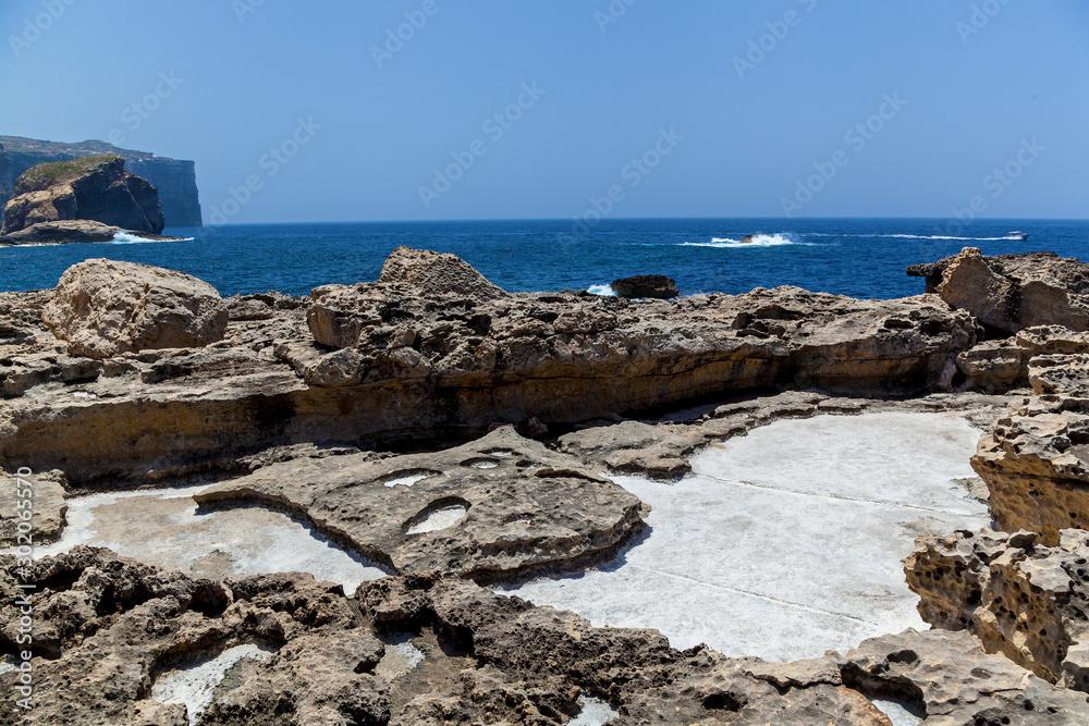 The stony coast of Gozo
