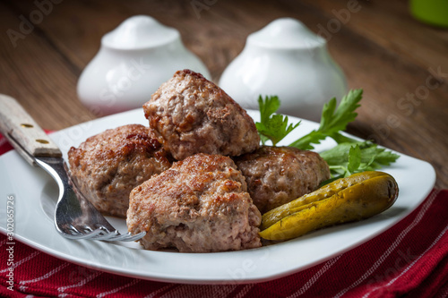 Cuadro en lienzo Meatball with parsley.