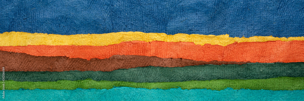 abstract landscape panorama - colorful textured paper set