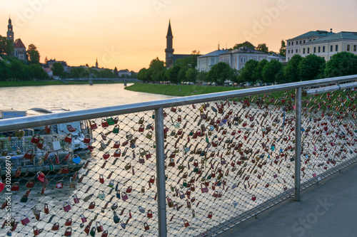 Salzburg Makartsteg love lock pedestrian bridge photo