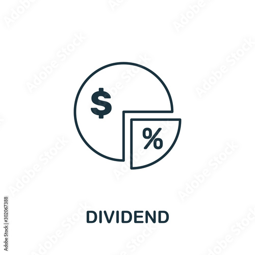 Dividend icon outline style. Thin line creative Dividend icon for logo, graphic design and more
