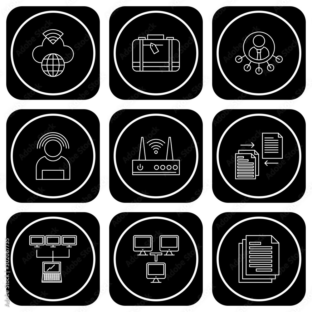 Set of 9 Universal Pixel Perfect Icons