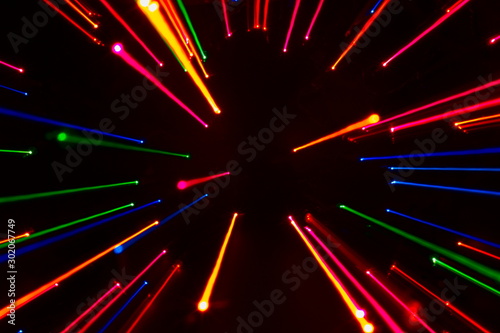 Abstract Lights, Warp Speed, Black Background