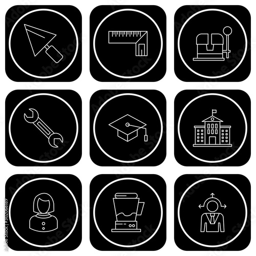 Set Of 9 Universal Icons For Mobile Application and websites