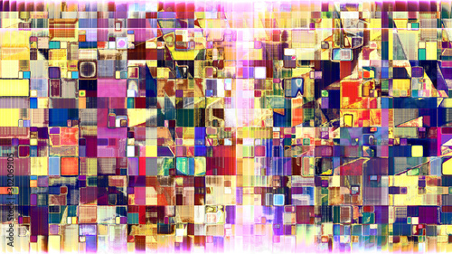 Rendu numérique d'une composition géométrique abstraite et aux rythmes colorés. © Pierre CANTE