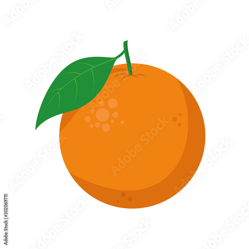 Vector illustration of a funny orange in cartoon style.