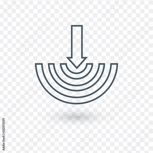 Import Arrow vector icon. Half circle arrow. A flat illustration design of Import Arrow icon on a white background.