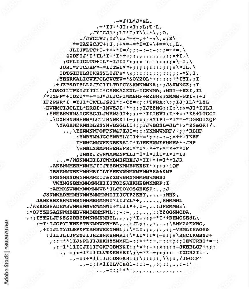 George Washington Stylized Portrait Ascii Art Original Version. Code.  Vector Illustration. Stock Vector | Adobe Stock