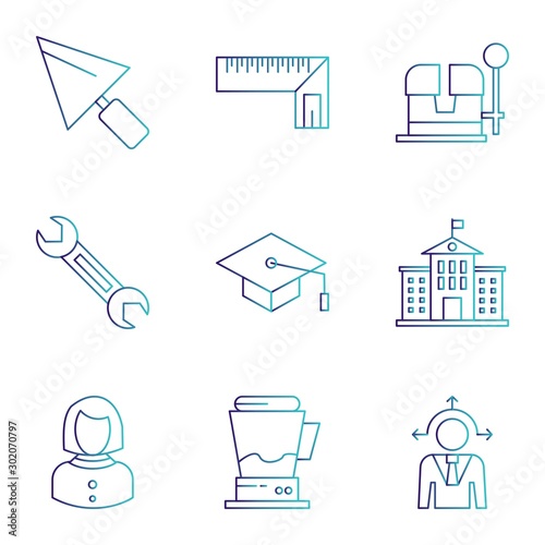 Set Of 9 Universal Icons For Mobile Application and websites