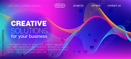 Flying Particles Distressed Purple Vector. 3D Fluid Shapes Layout. Big 