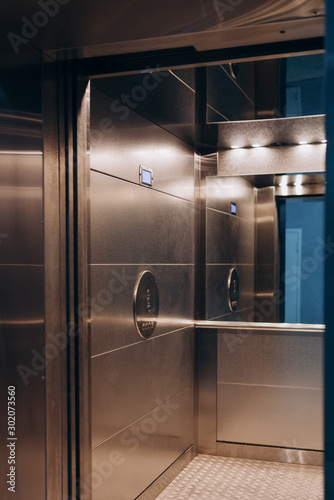 Wallpaper Mural metal modern Elevator cab with mirror Torontodigital.ca
