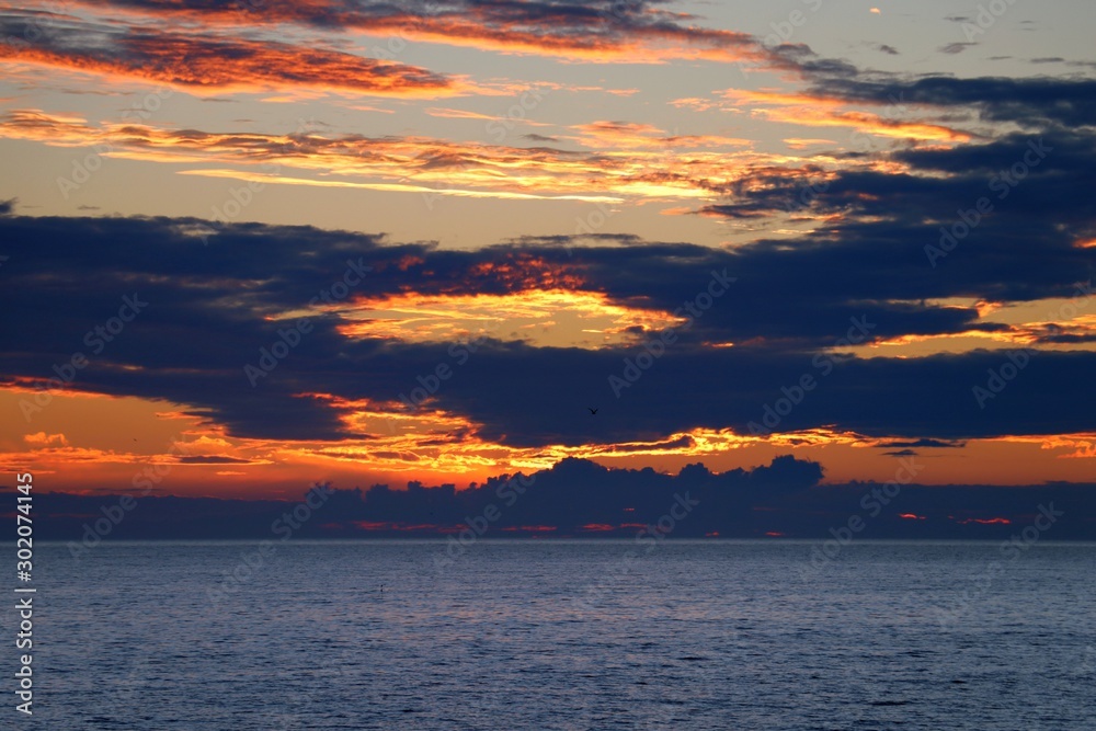 Fototapeta premium Dramatic Sunset landscape. 