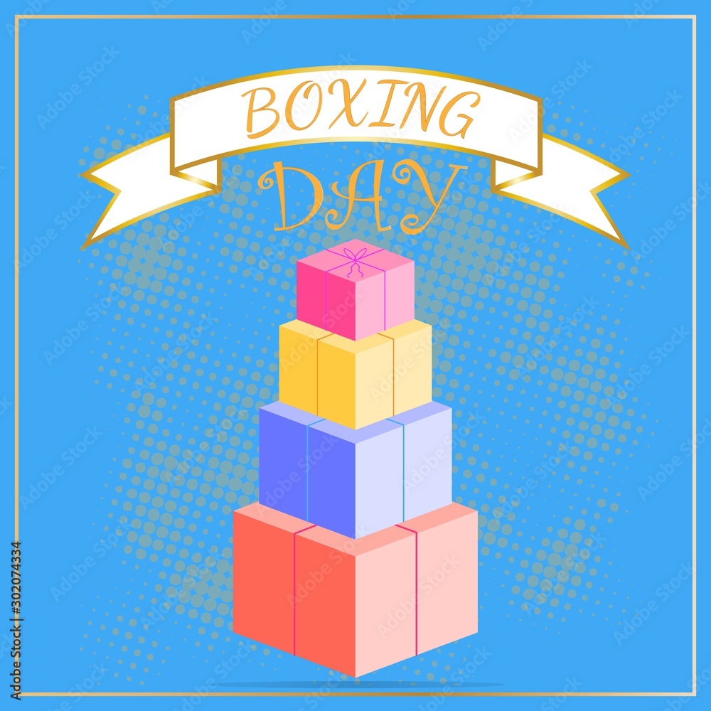 Fototapeta premium Big sale boxing day, great design for any purposes. Vector template. Winter festive season holiday decoration element. Big sale boxing day for celebration decoration design. Flyer, banner.