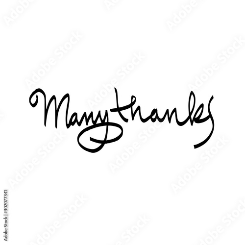 many thanks calligraphic inscription, lettering. vector