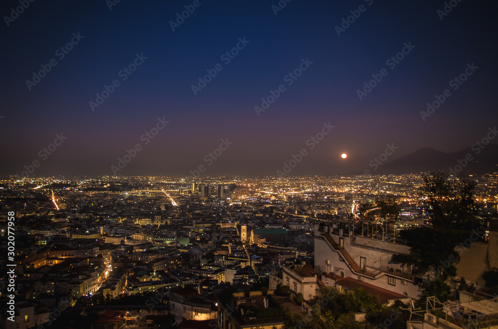 Fototapeta premium vue de naples la nuit