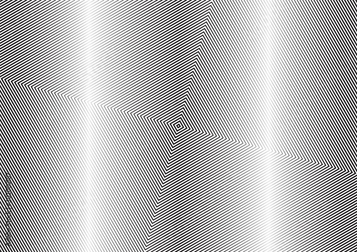 Abstract halftone line background. Monochrome pattern with varying line thickness square. Vector modern pop art texture for poster, sites, business cards, cover, postcard, design, labels, stickers.