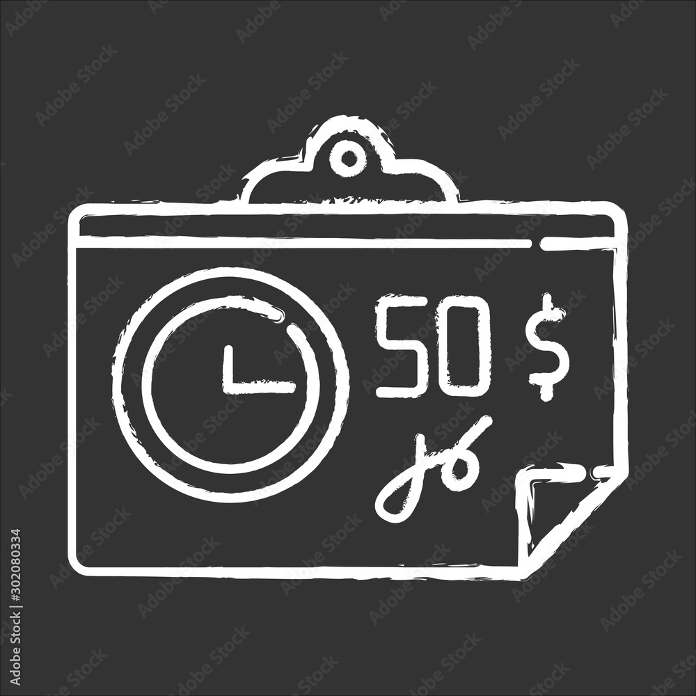 Paying for credit chalk icon. Repaying loan mothly. Bill, tax, receipt with price. Financial report. Economy. Investment, budget planning. Tracking expenses. Isolated vector chalkboard illustration Paying for credit chalk icon. Repaying loan mothly. Bill, tax, receipt with price. Financial report. Economy. Investment, budget planning. Tracking expenses. Isolated vector chalkboard illustration