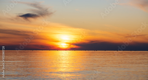 sunset over the sea