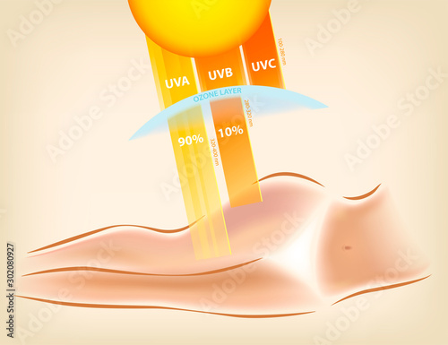 Female beach body tanning,  vector illustration