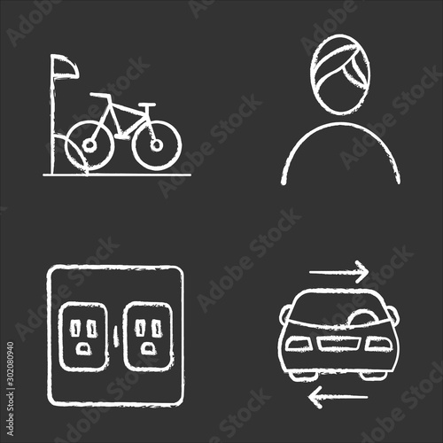 Wallpaper Mural Apartment amenities chalk icons set. Bike parking, spa, shared car service, charging outlets. Residential services. Luxuries for dwelling inhabitants. Isolated vector chalkboard illustrations Torontodigital.ca