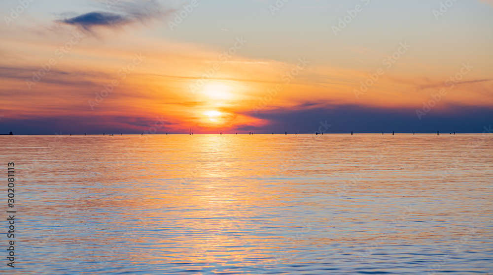 sunset over the sea sunset over the sea