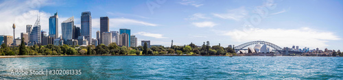 Panoramic view of the Sydney skyline from Sydeny Harbour © Nigel
