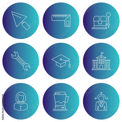 Set Of 9 Universal Icons For Mobile Application and websites