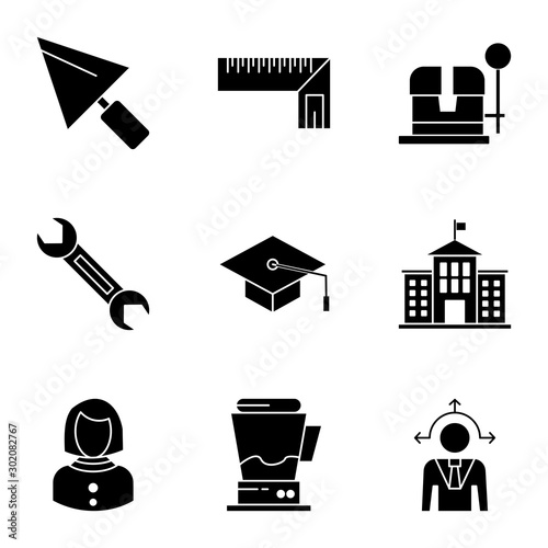 Set Of 9 Universal Icons For Mobile Application and websites