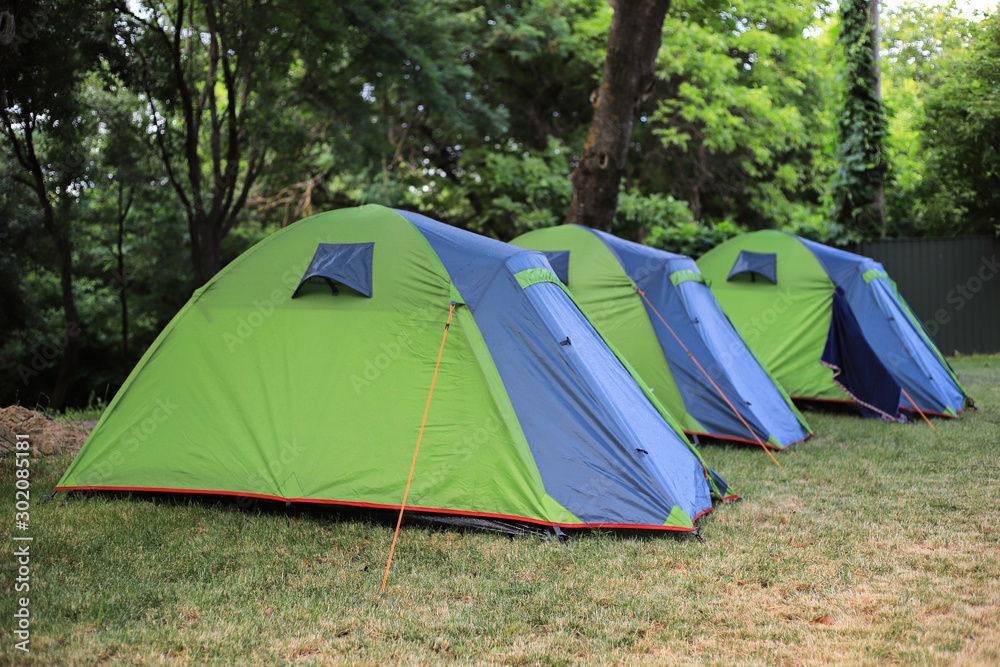 Camping tents on the camping area