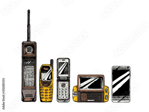 evolution set of mobile phone