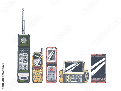evolution set of mobile phone