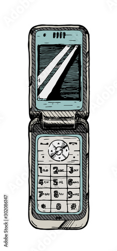 illustration of flip phone