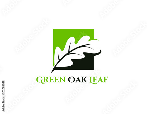green oak leaf logo