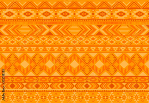 Indian pattern tribal ethnic motifs geometric seamless vector background. Graphic indonesian tribal motifs clothing fabric textile print traditional design with triangle and rhombus shapes.