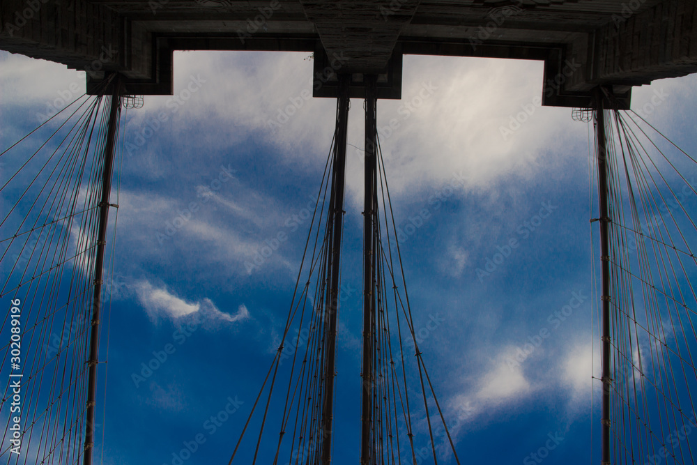 Fototapeta premium brooklyn bridge abstract blank and white