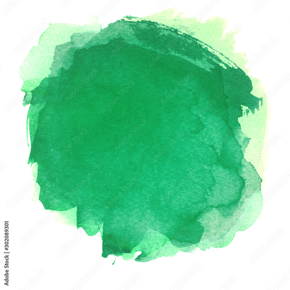Green Watercolor Abstract Badge Shape