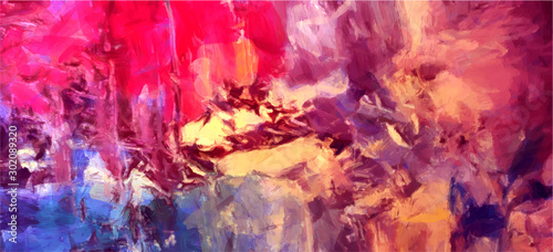 Abstract Vector Background with Expressive Colorful Painting