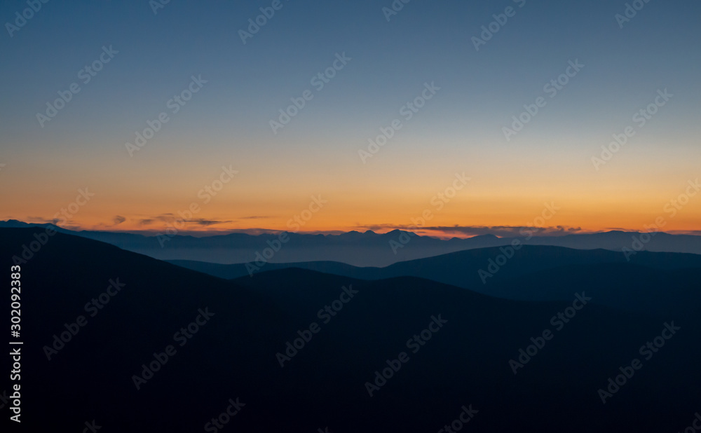 sunset in mountains