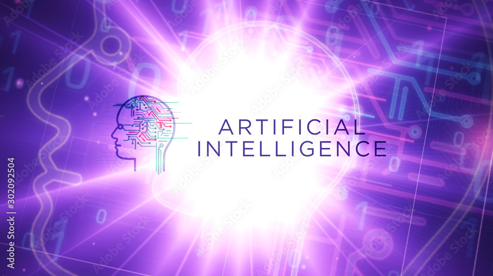 Naklejka premium Artificial Intelligence futuristic illustration