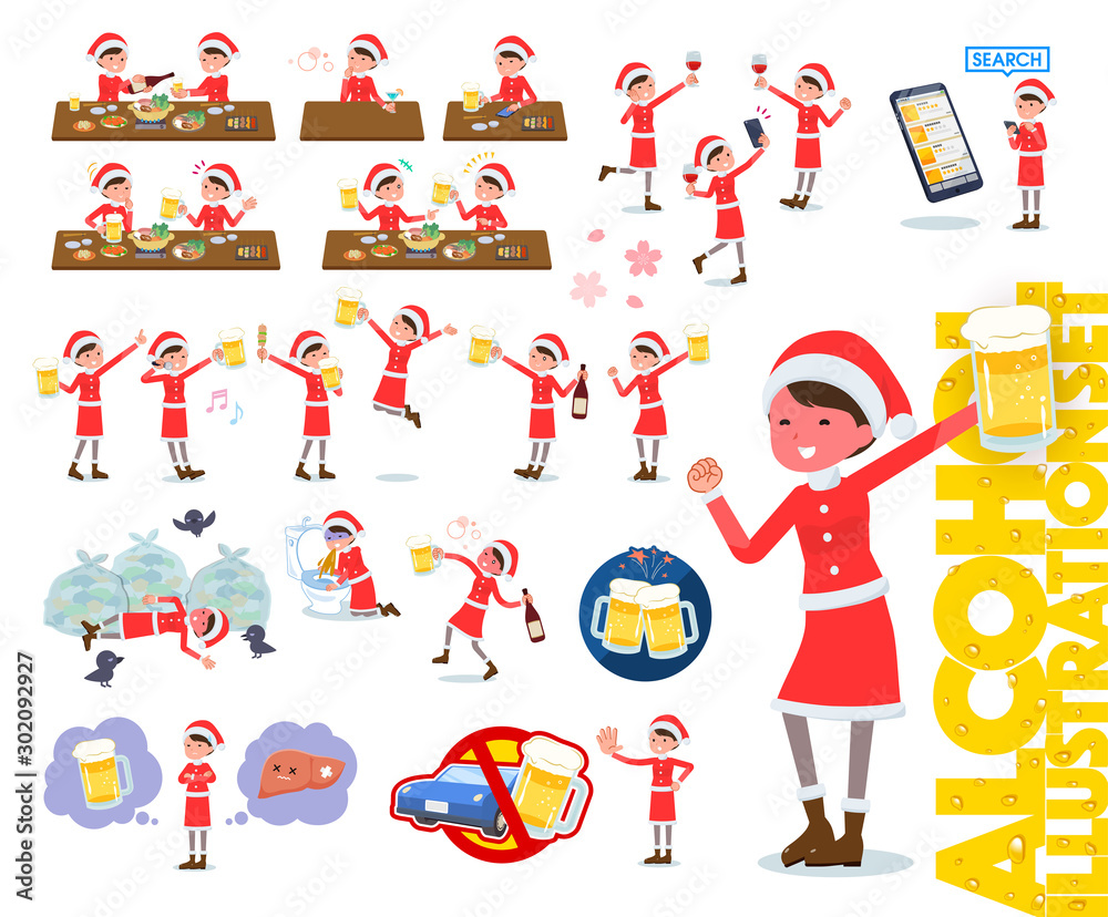 Fototapeta premium flat type Santa Claus Costume mom_alcohol