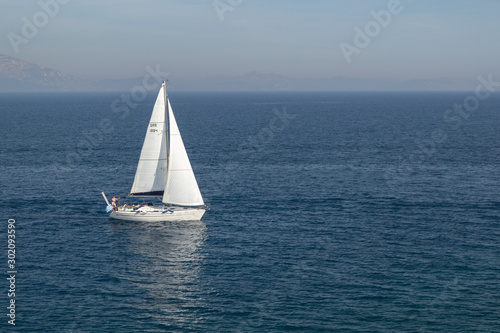 sailing yacht in sea © Dimitris