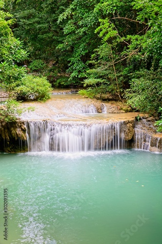 Beautiful Erawan Waterfall in Thailand