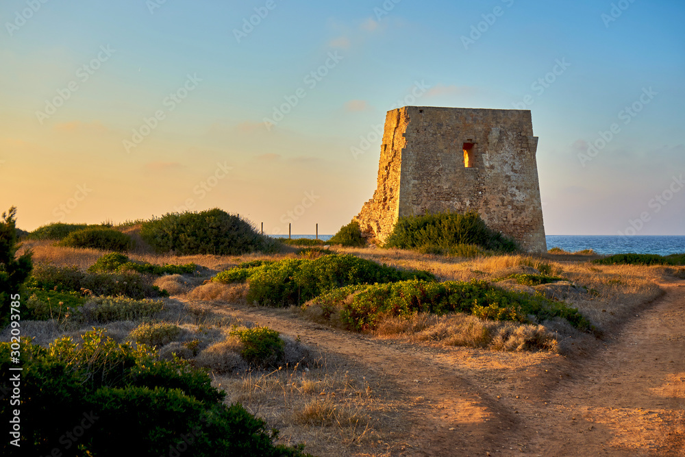 Ruins of Torre Pozzelle An Antique Coastal Watchtower At Ostuni Puglia Italy