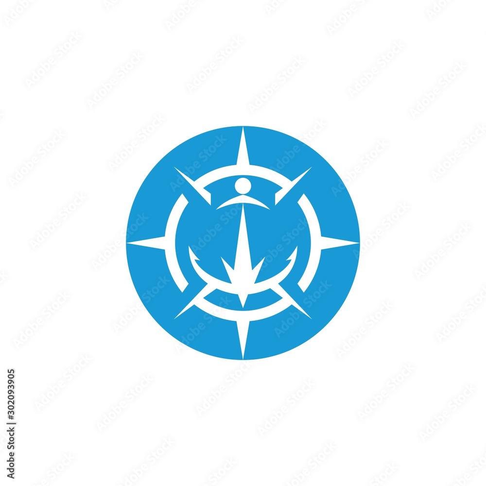 Anchor and compass logo design icon symbol Anchor and compass logo design icon symbol