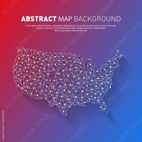 Abstract United States line map, vector