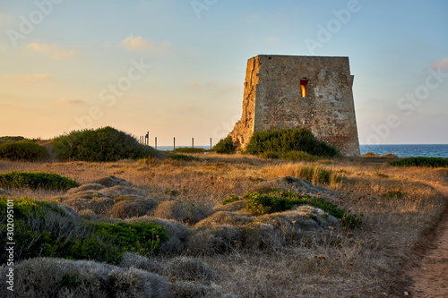 Ruins of Torre Pozzelle An Antique Coastal Watchtower At Ostuni Puglia Italy